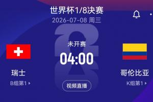 免費哥倫比亞 兩個小組第一對陣對決最后一組落位！世界杯1/8決賽：瑞士直播入口_免費哥倫比亞 兩個小組第一對陣對決最后一組落位！世界杯1/8決賽：瑞士直播入口在線觀看_免費看直播