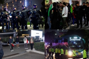TA：墨西哥球迷在英格蘭隊下榻酒店干擾，警方設置了兩道警戒線