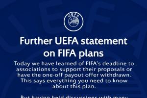 硬剛FIFA！歐足聯(lián)再發(fā)聲明：FIFA不能利用足球?yàn)樽约汉兔擞涯怖? fetchpriority=