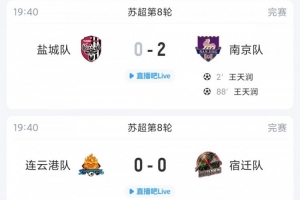 蘇超綜述：鹽城不敵南京無緣登頂，連云港戰平開賽至今依舊0勝